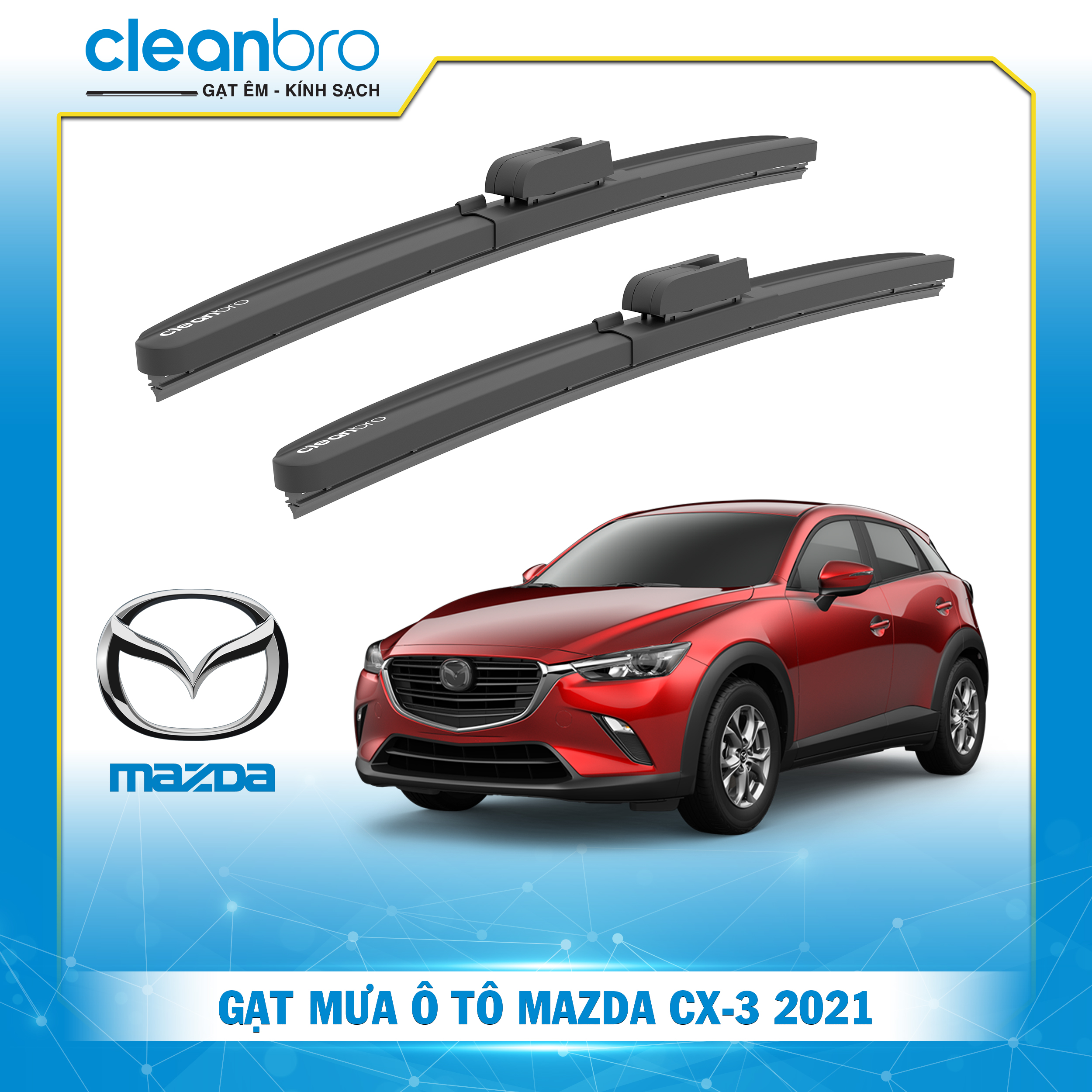 Gạt mưa ô tô hiệu ứng lá sen Mazda CX-3 [2021+]